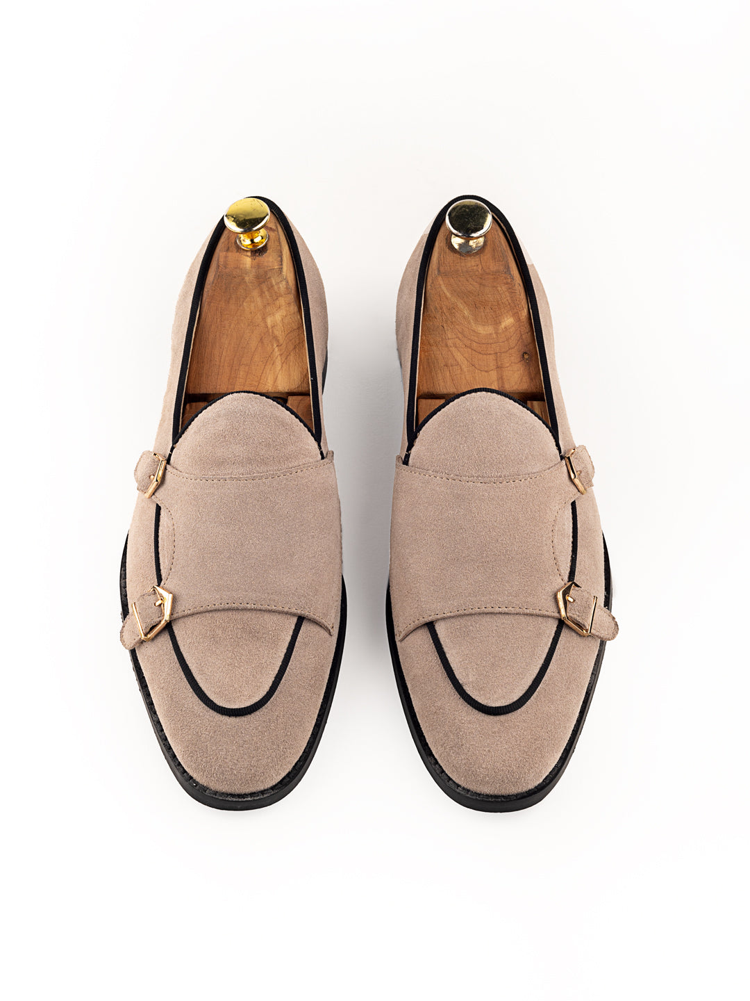 Sapphire Luxe Batwing Double Strap Monk Shoes For Men