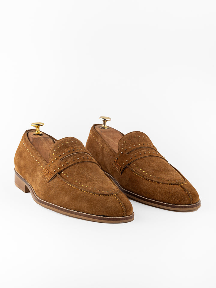Marino Grain Studded Pinned Slipon Loafers For Men