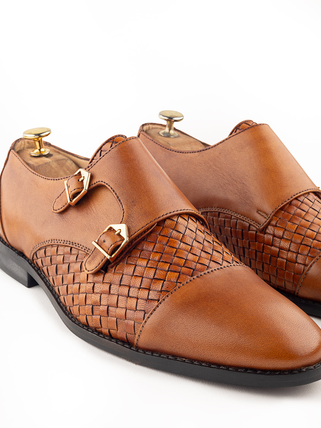 Nitorious Miyake Premium Lux Double Strap Monk Shoes For Men