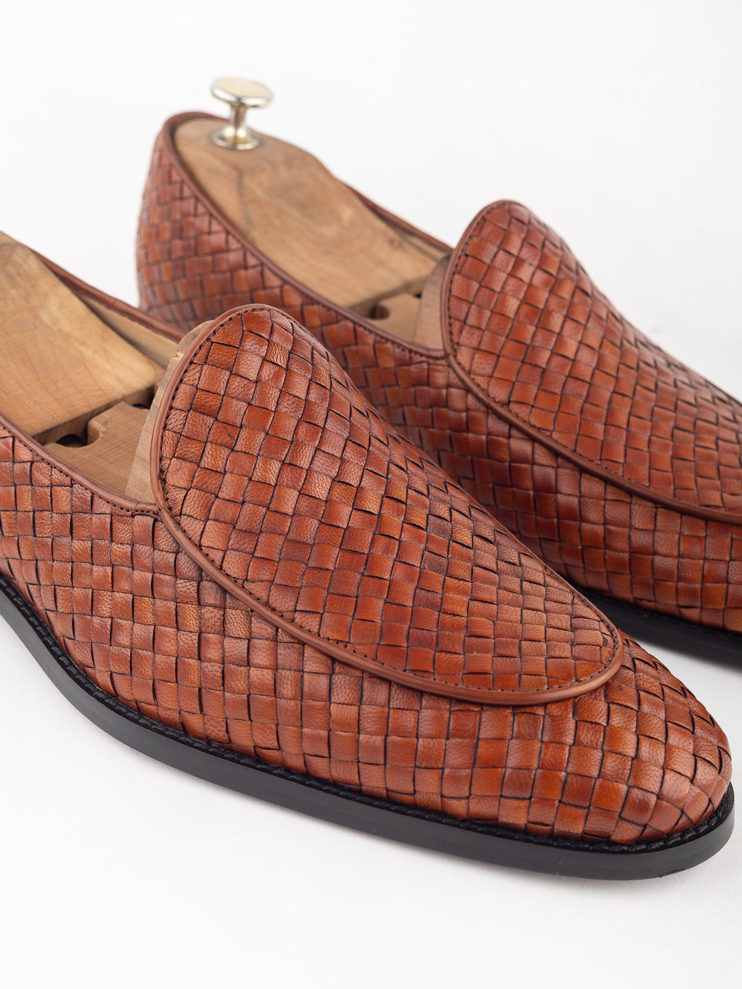 Headout Romper Hand Woven Tan Penny Slipons men loafers