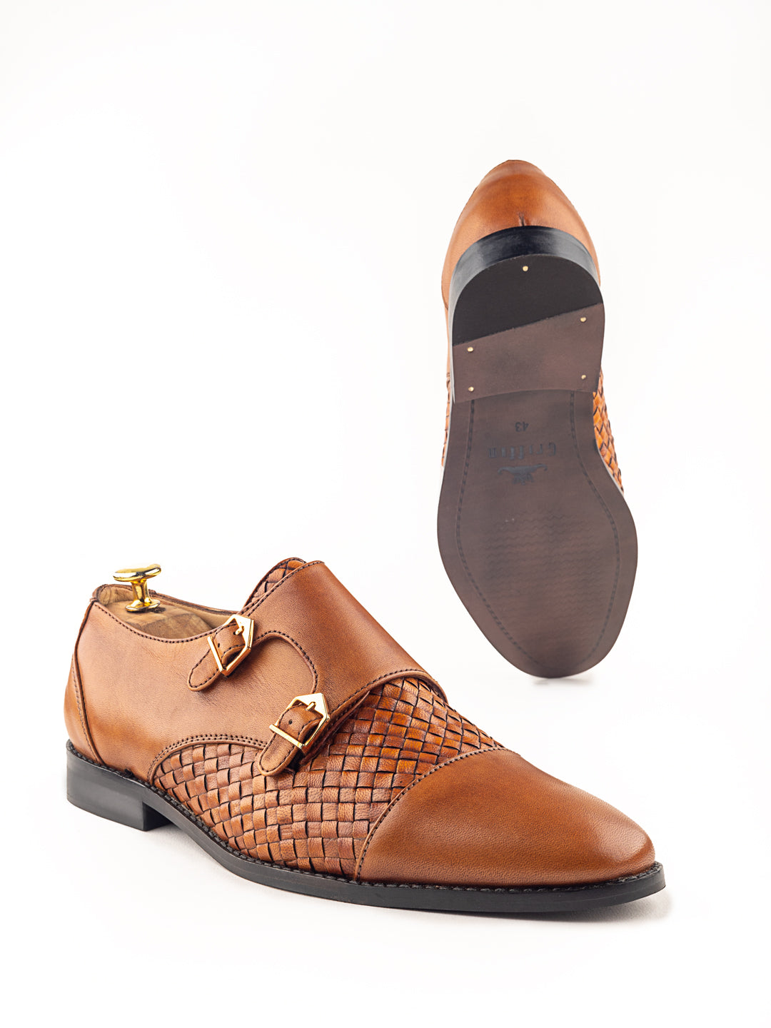 Nitorious Miyake Premium Lux Double Strap Monk Shoes For Men