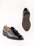 Philippe Nappa Cognac Coal Black Tassel Slipon Loafers For Men