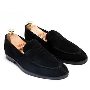Marino Black Clean Slipon Loafers For Men
