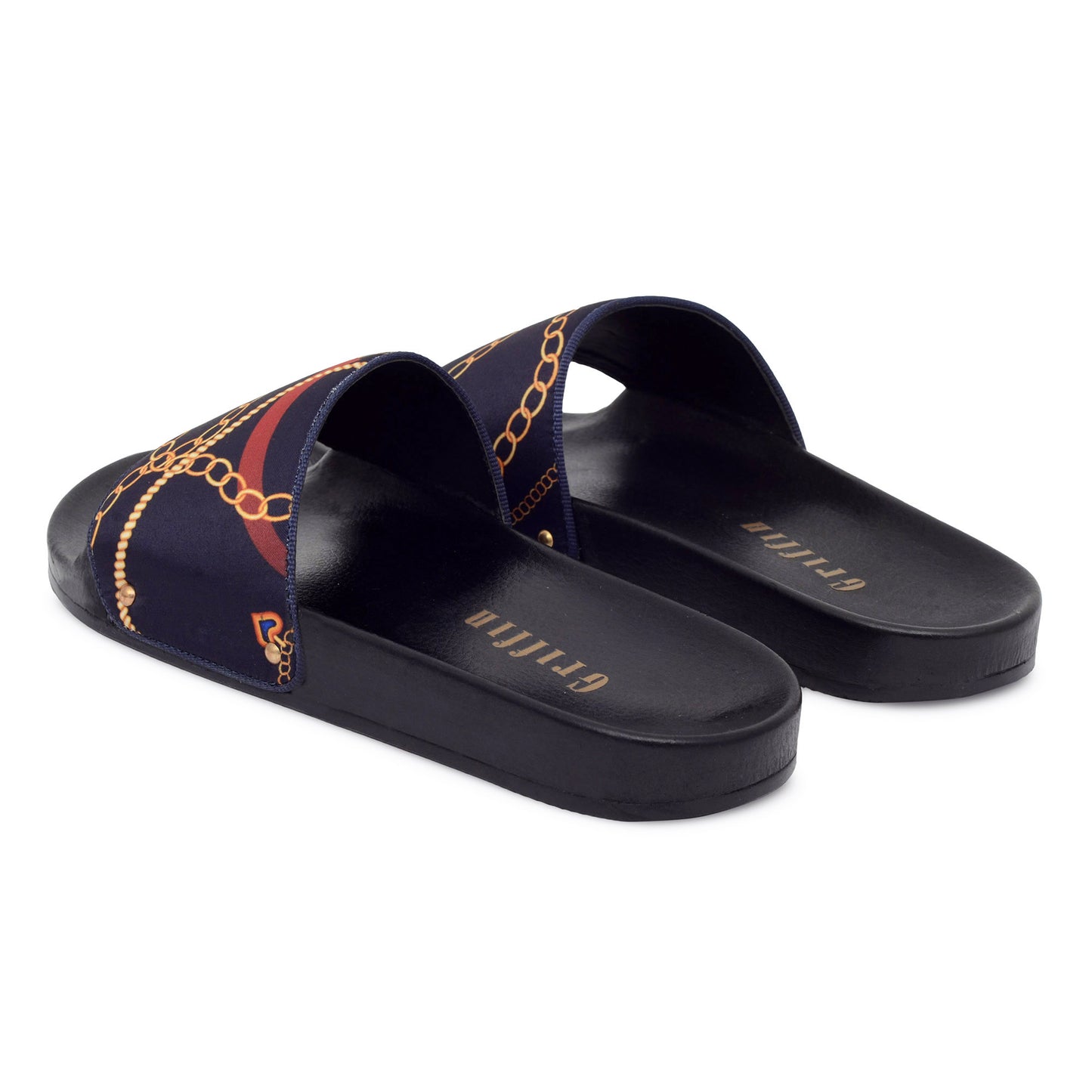 NAUGHTY INDIGO CHAIN BEACH SLIDER