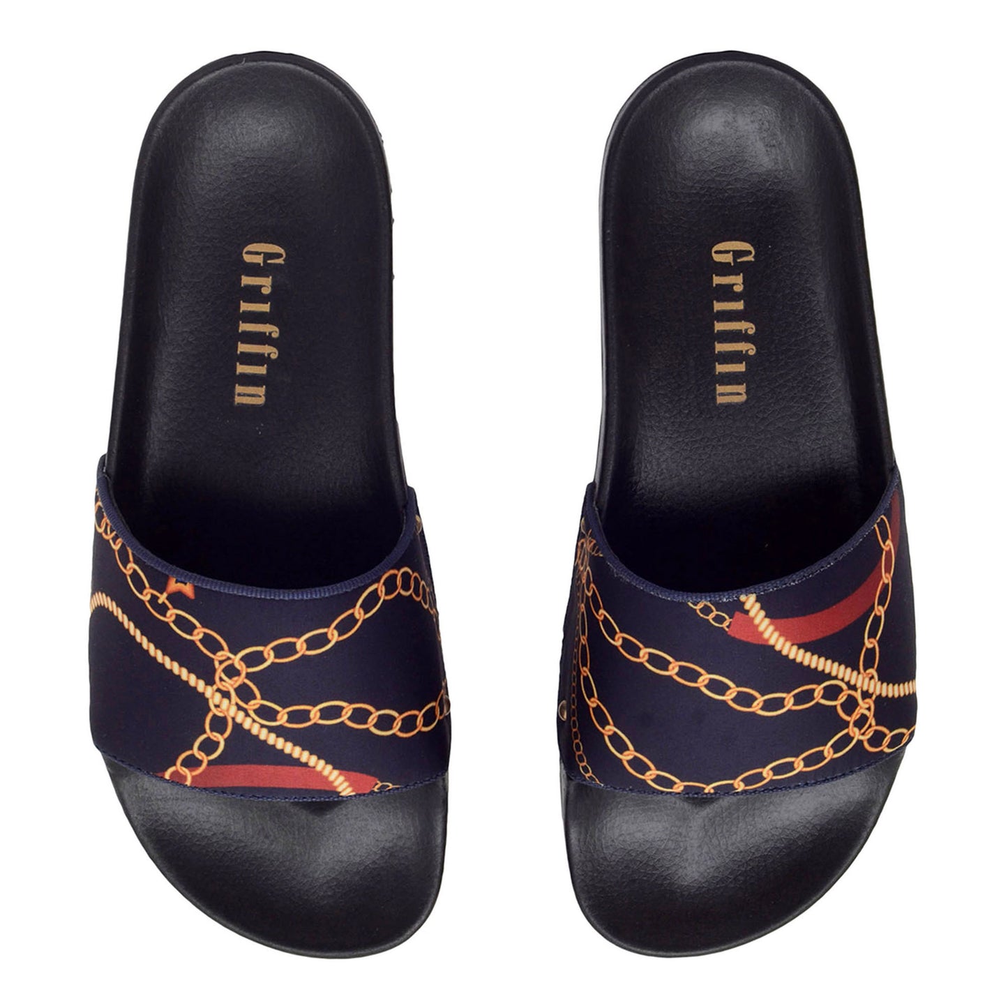 NAUGHTY INDIGO CHAIN BEACH SLIDER