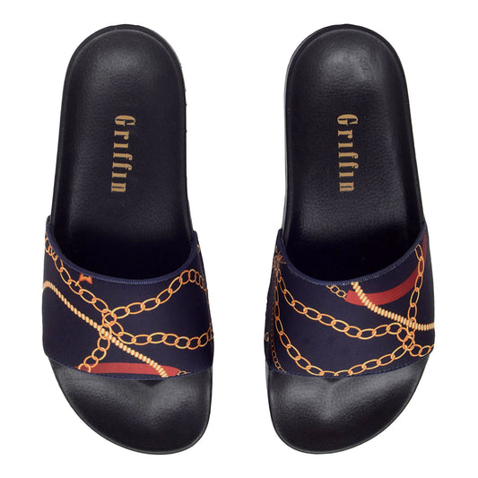 NAUGHTY INDIGO CHAIN BEACH SLIDER