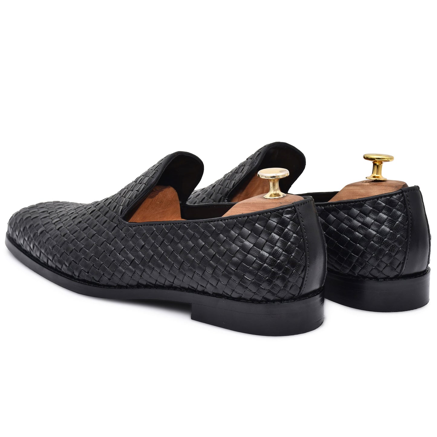 Maroush Burnished Hand Woven Slipon Loafers Shoes For Men