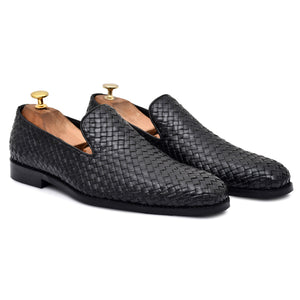 Maroush Burnished Hand Woven Slipon Loafers Shoes For Men