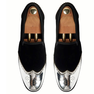 Ghost Waxed Coal Silver Cut Slipon Loafers Shoes For Men