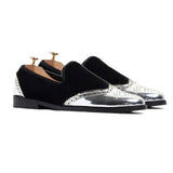 Ghost Waxed Coal Silver Cut Slipon Loafers Shoes For Men