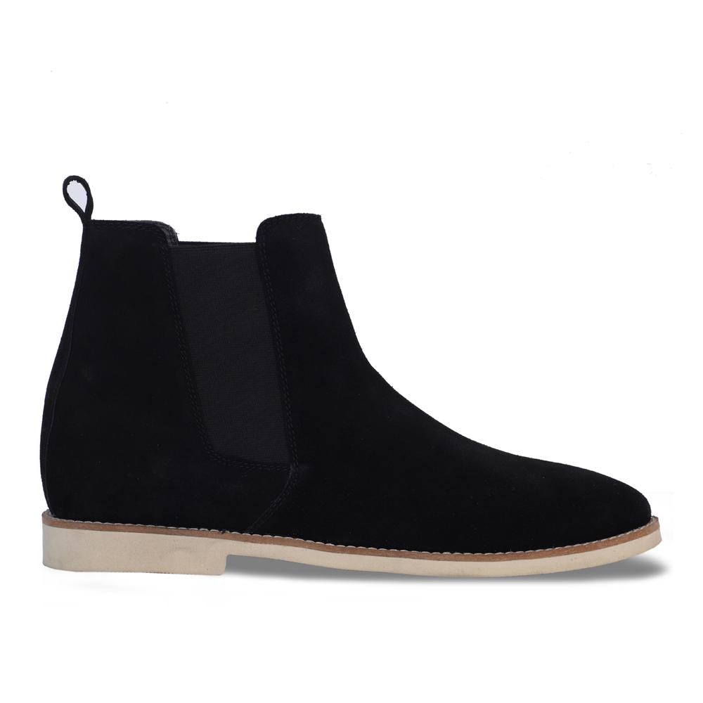 Sapphire Velour Corine Coal Chelsea Boot For Men