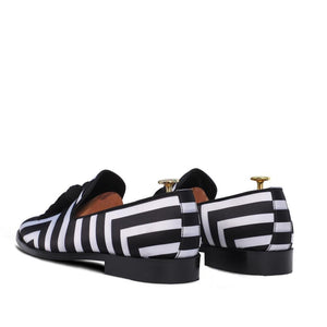 Jaquard Matrix Bullion Tassel Loafers Shoes For Men