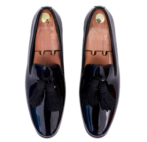 Versatile Glossy Bullion Tassel Loafer Shoes For Men