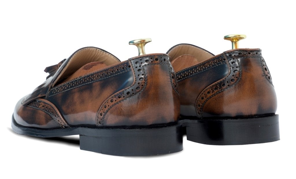 Belgian Split Tone Cocoa Slipon Loafers For Men