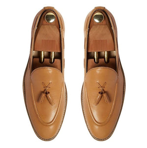 Cigar Belarus Calfskin Leather Loafers For Men