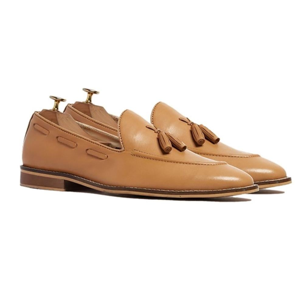Cigar Belarus Calfskin Leather Loafers For Men