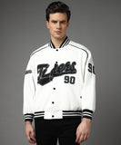 Mojave Tiger Men Baseball Bomber Jacket: 🐅 Unleash Your Hip Hop Style in White ⚾🎤