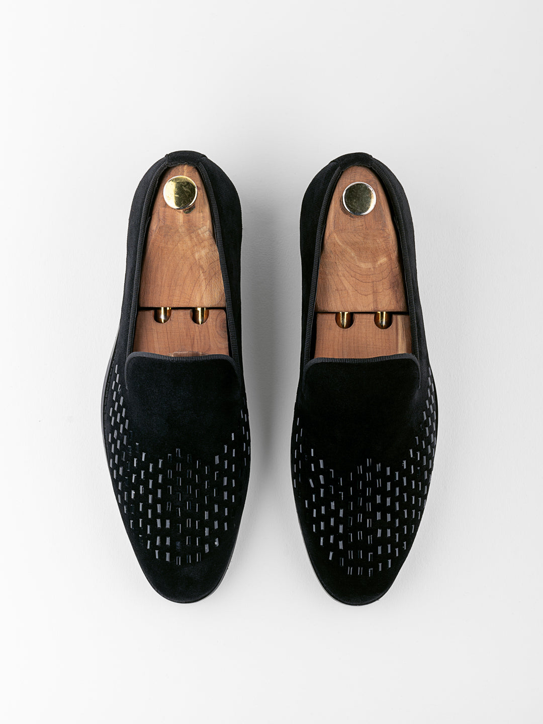 BERLUTI BLACK SIROSKI VELVET LOAFER