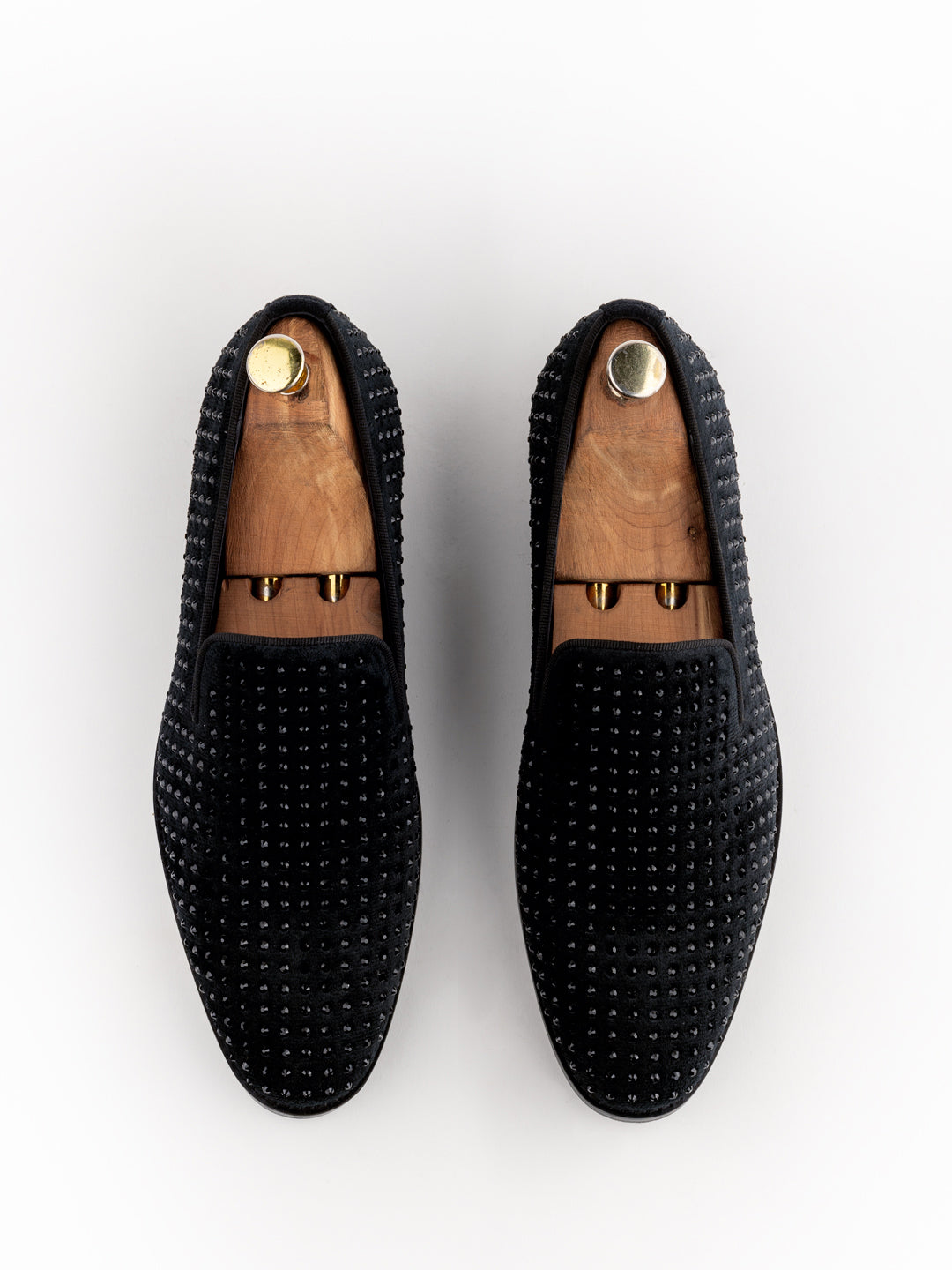 Dapper Diaz Black Diamond Studded loafer for men