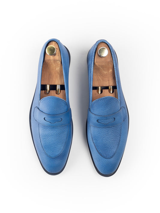 Tam Dao Aqua Blue Luxury Penny Loafers For Men