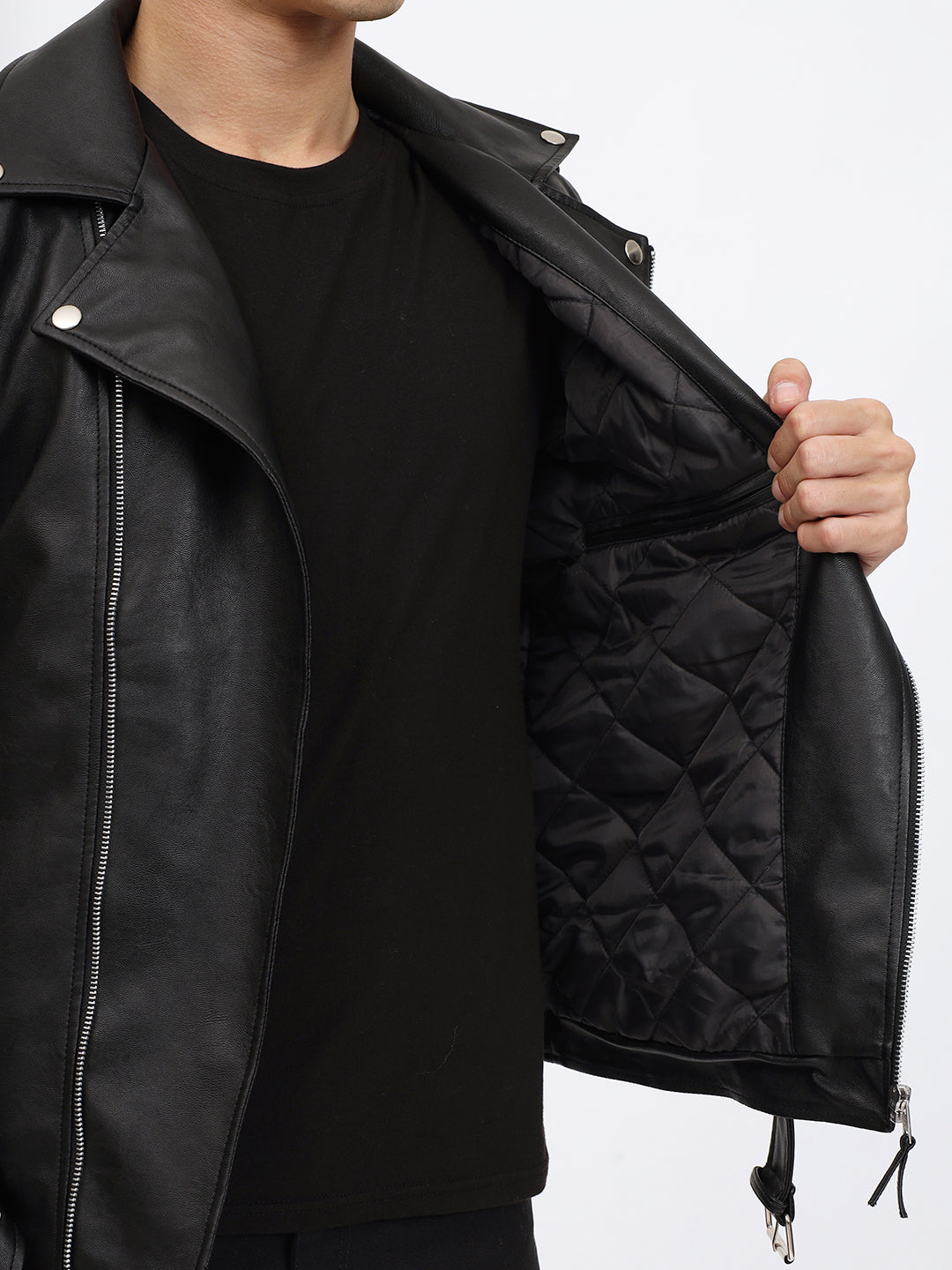 Temptation Men Biker Jacket: Unleash Your Edge in Black with Bold Zip Design 🏍️