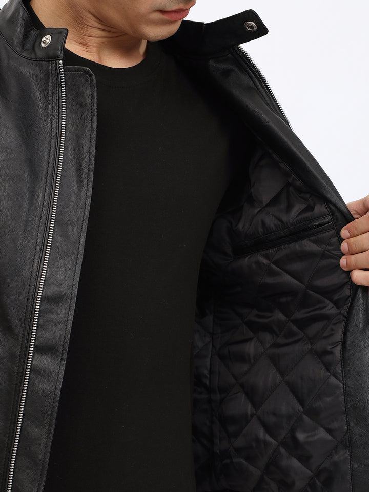 "Tiffany Men Jacket: Timeless Style in Black Faux Leather Elegance 🖤"