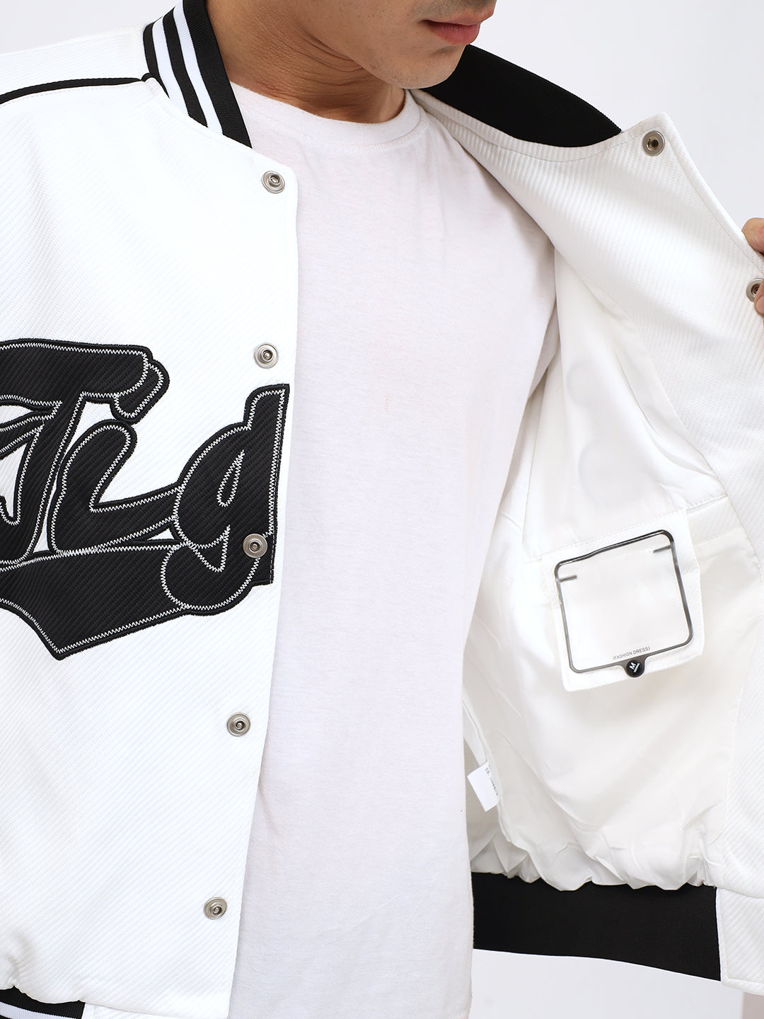 Mojave Tiger Men Baseball Bomber Jacket: 🐅 Unleash Your Hip Hop Style in White ⚾🎤