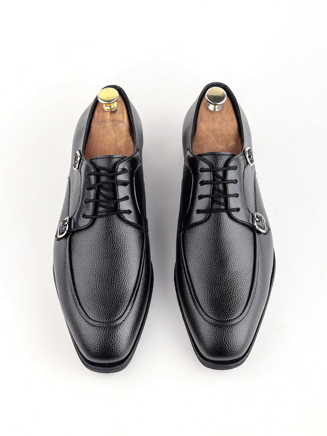 Archillies Blend Black monk laceup shoes for men