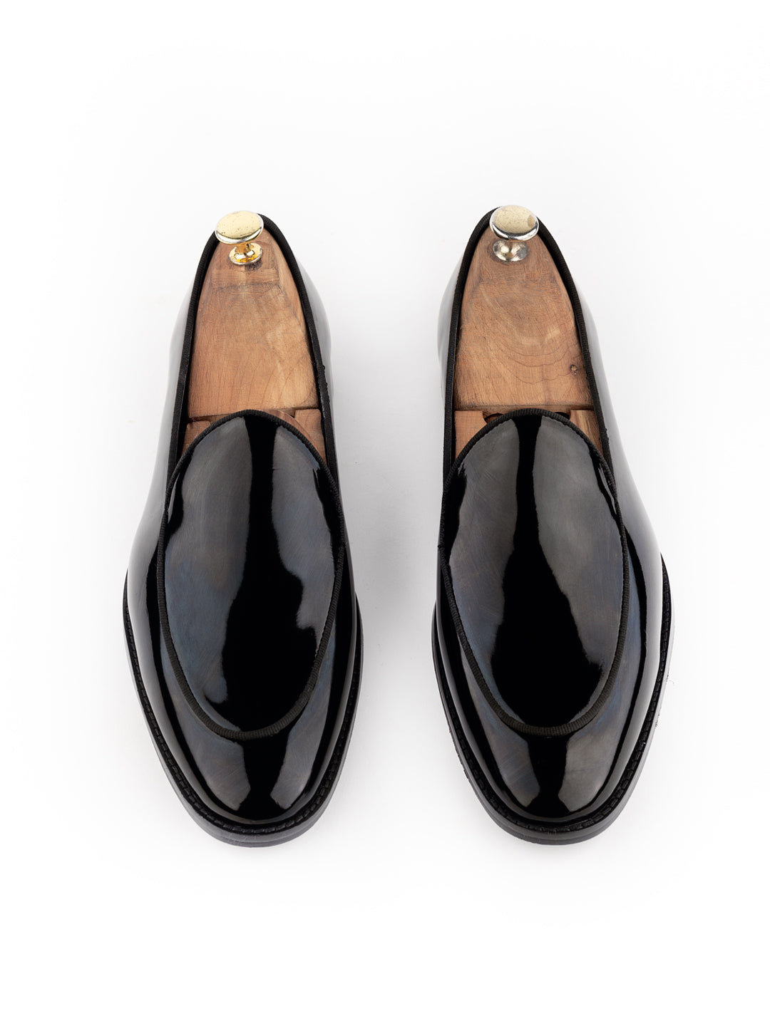 Coco Dona Black Patent Men Slipons Loafers