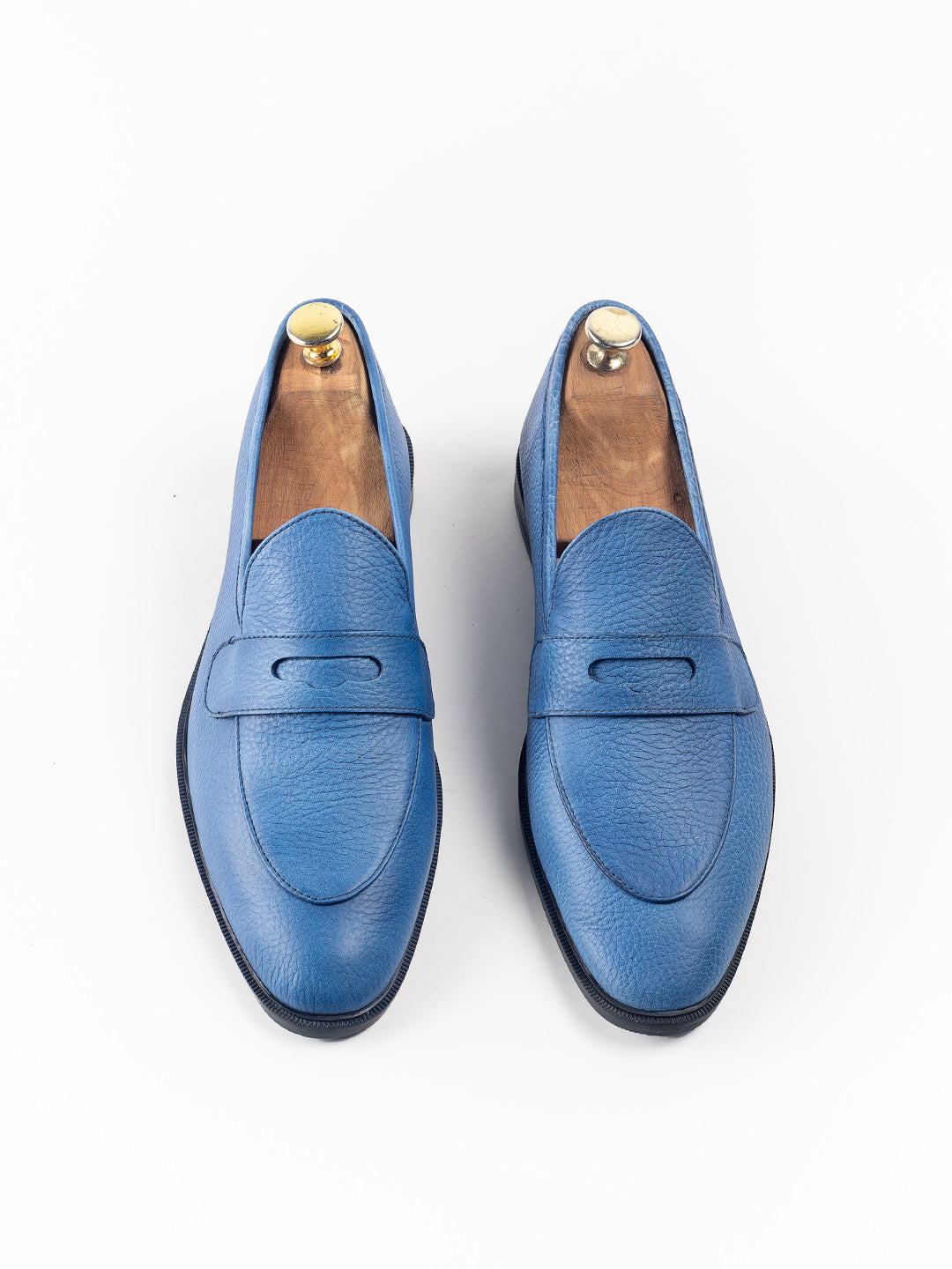 Tam Dao Aqua Blue Luxury Penny Loafers For Men