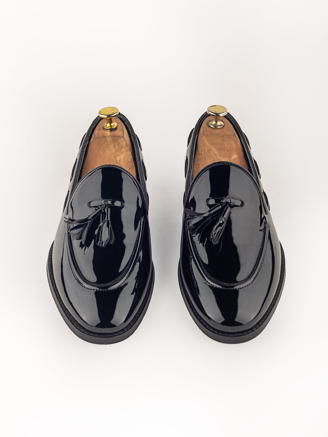 Philippe Nappa Cognac Coal Black Tassel Slipon Loafers For Men