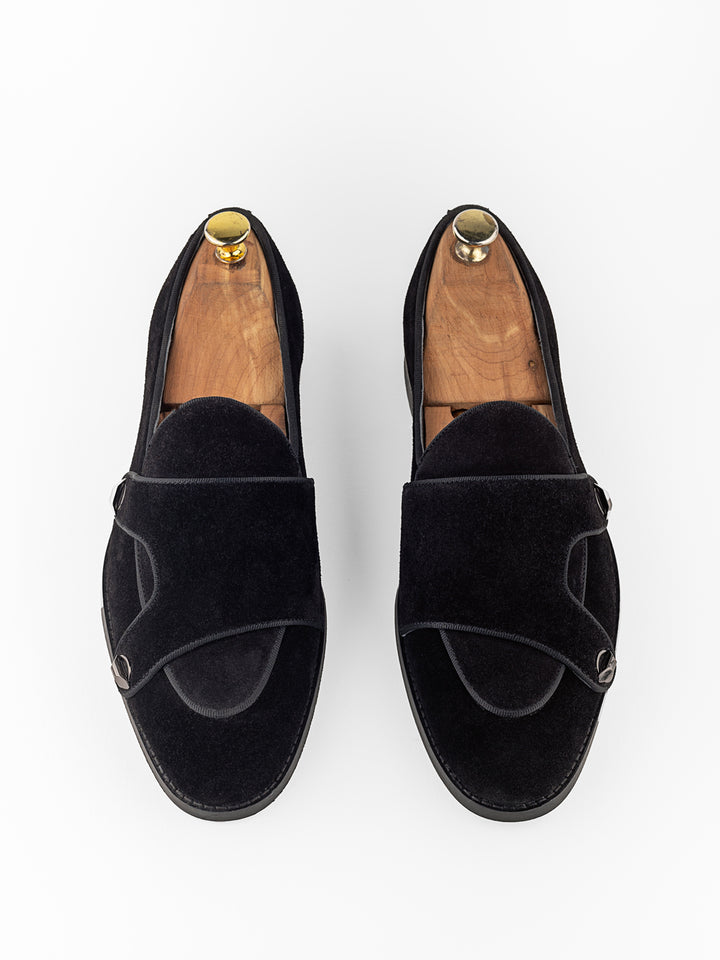 Sapphire Batwing Double Strap Monk Shoes For Men