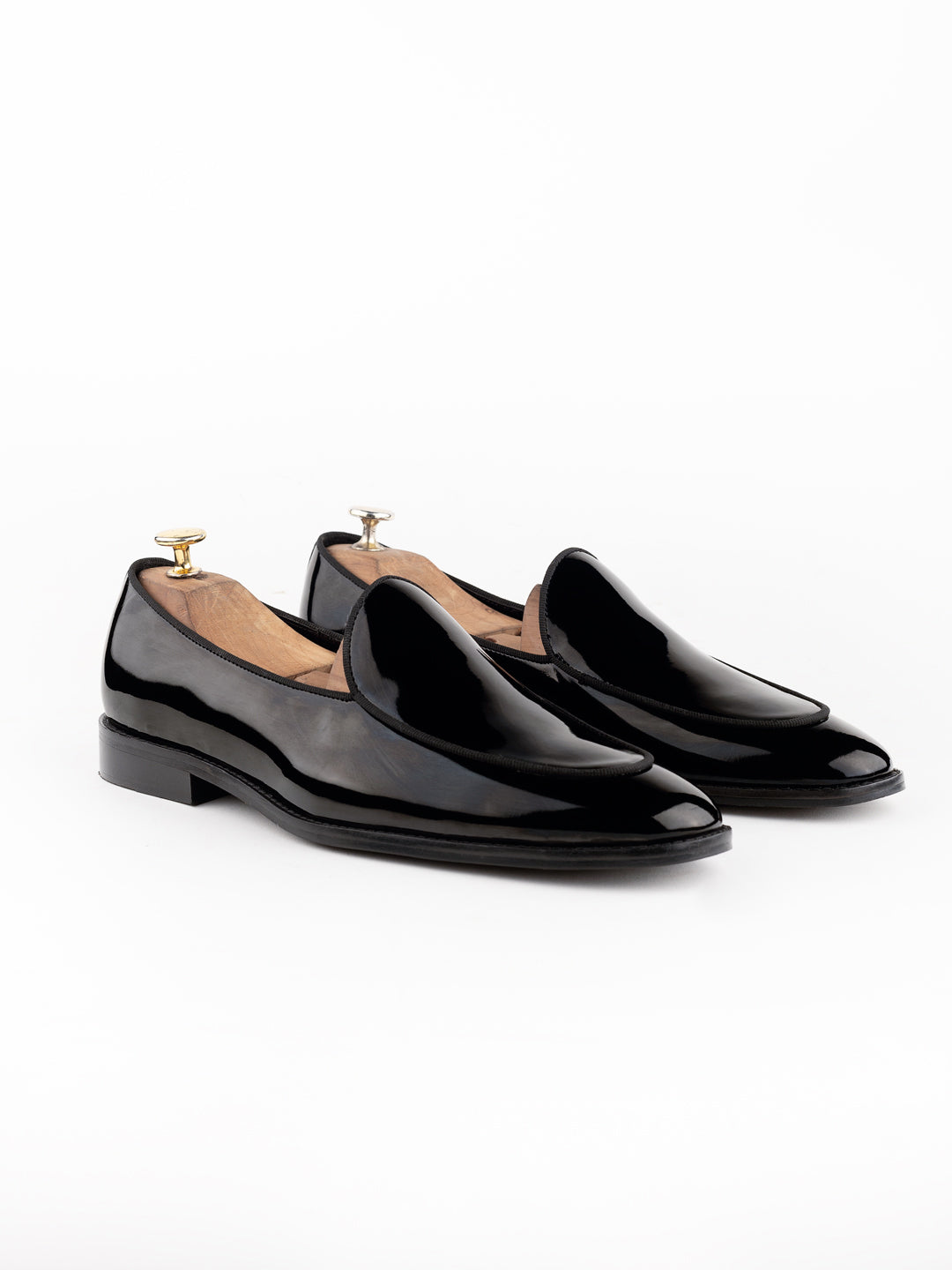 Coco Dona Black Patent Men Slipons Loafers