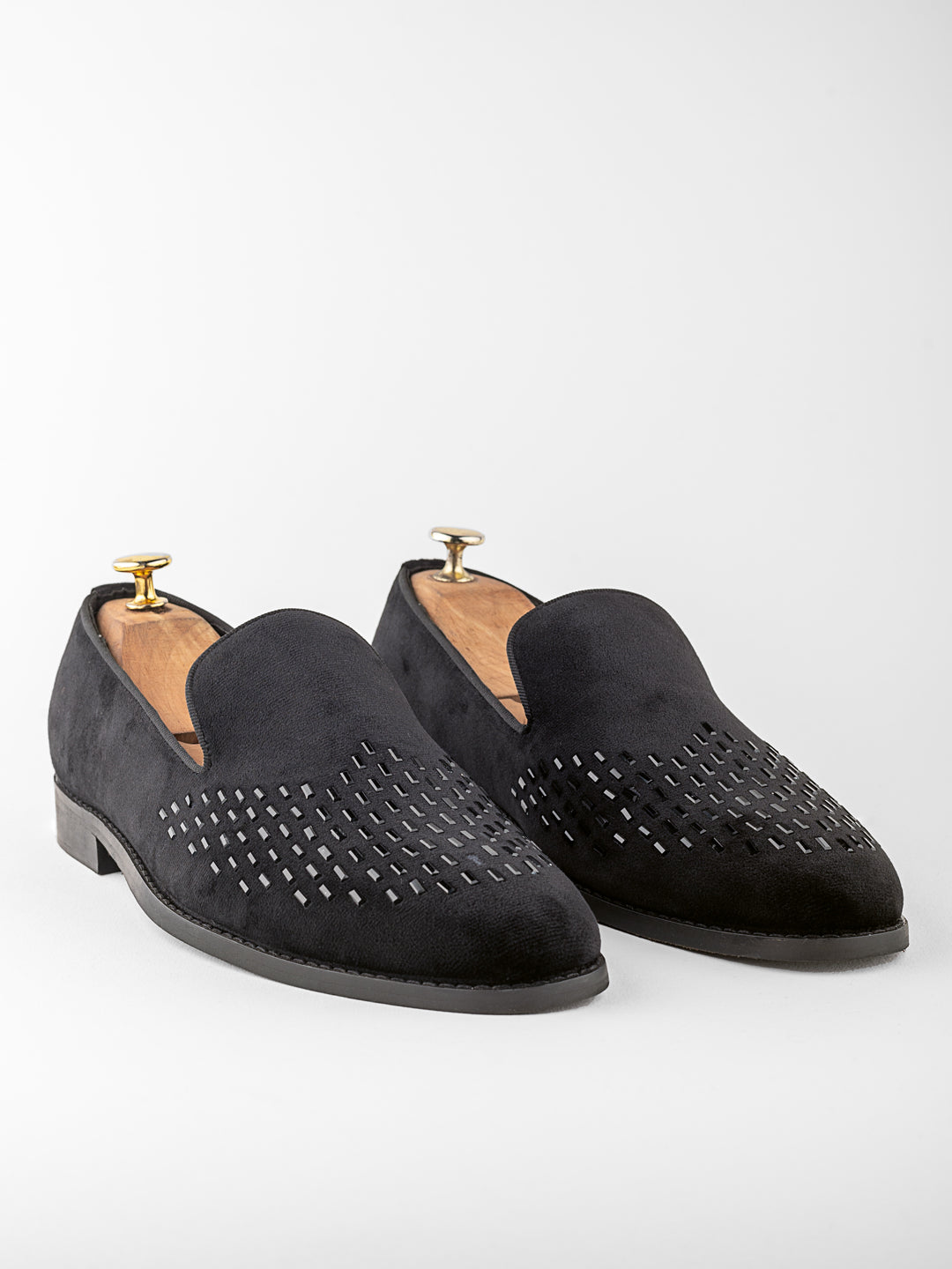 BERLUTI BLACK SIROSKI VELVET LOAFER