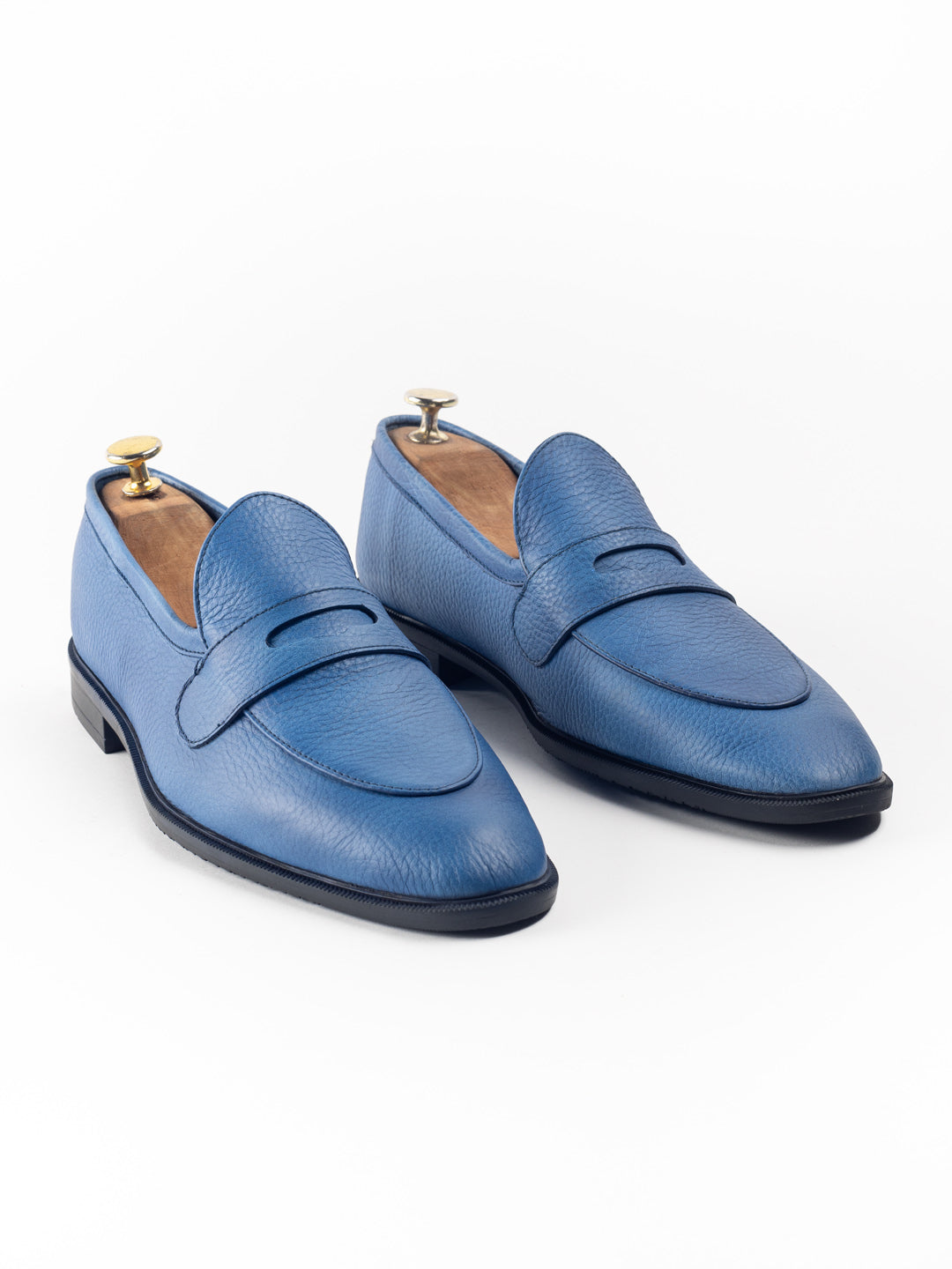 Tam Dao Aqua Blue Luxury Penny Loafers For Men