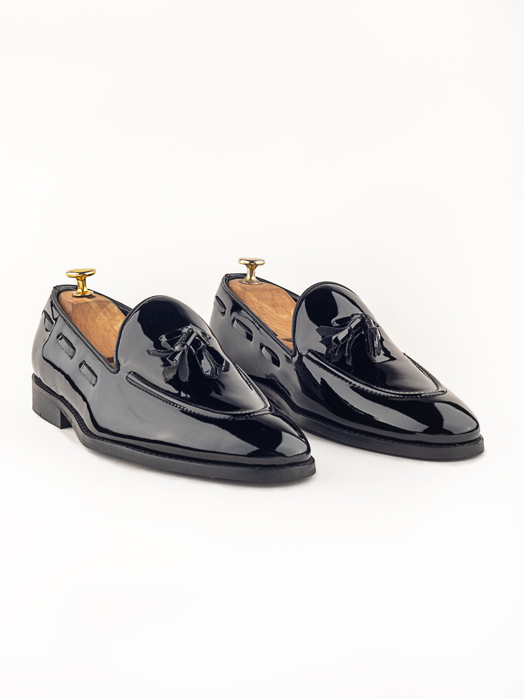 Philippe Nappa Cognac Coal Black Tassel Slipon Loafers For Men