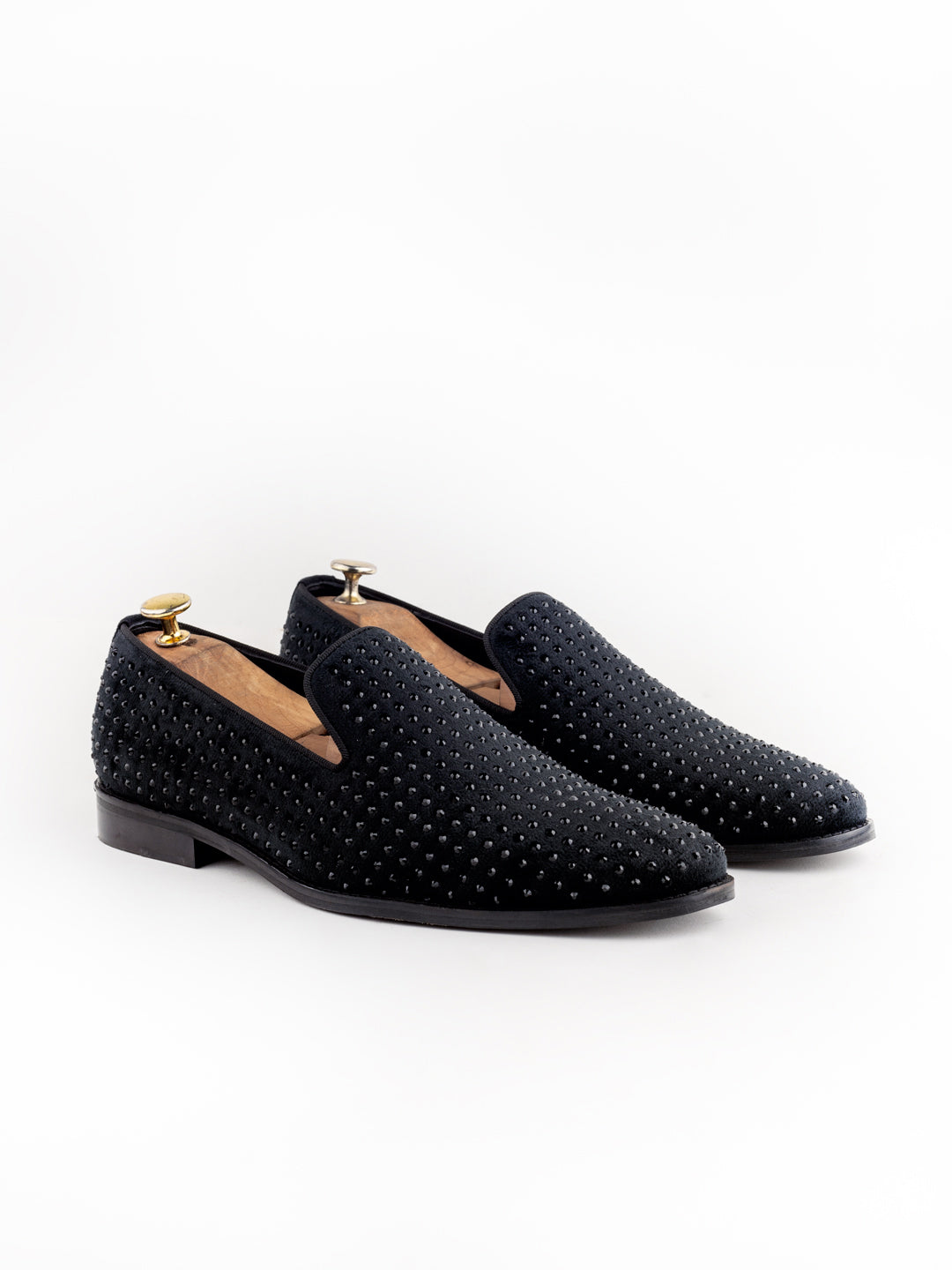 Dapper Diaz Black Diamond Studded loafer for men