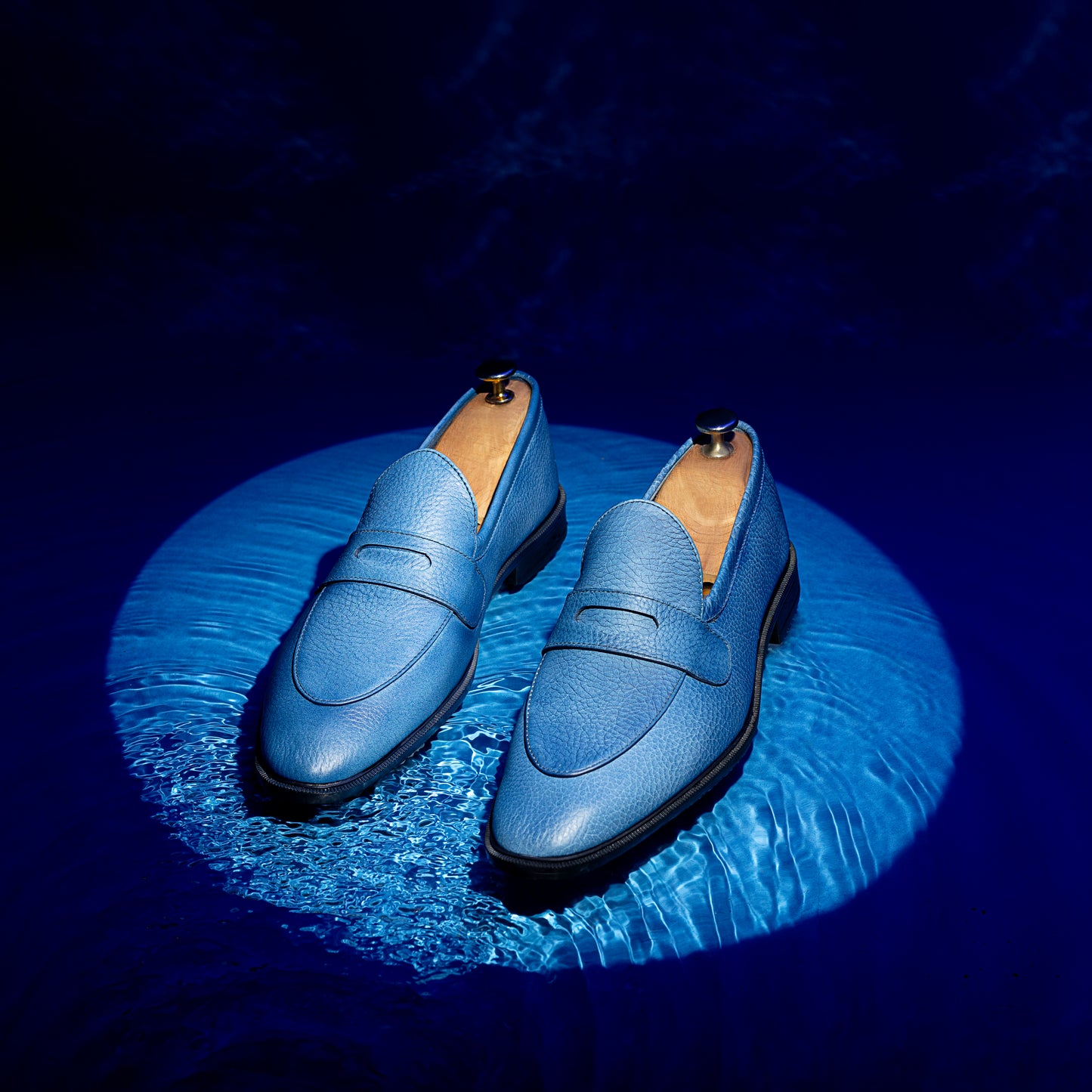 Tam Dao Aqua Blue Luxury Penny Loafers For Men