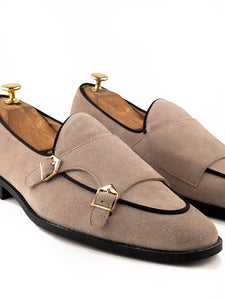 Sapphire Luxe Batwing Double Strap Monk Shoes For Men
