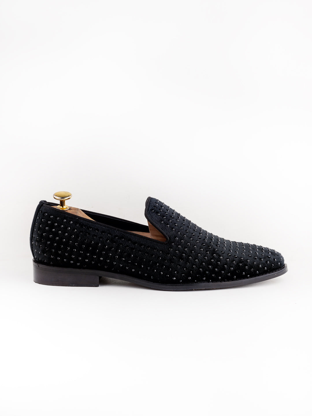 Dapper Diaz Black Diamond Studded loafer for men