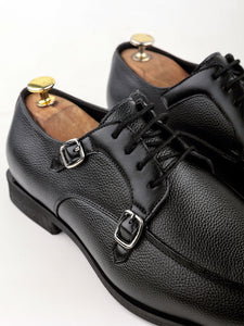 Archillies Blend Black monk laceup shoes for men
