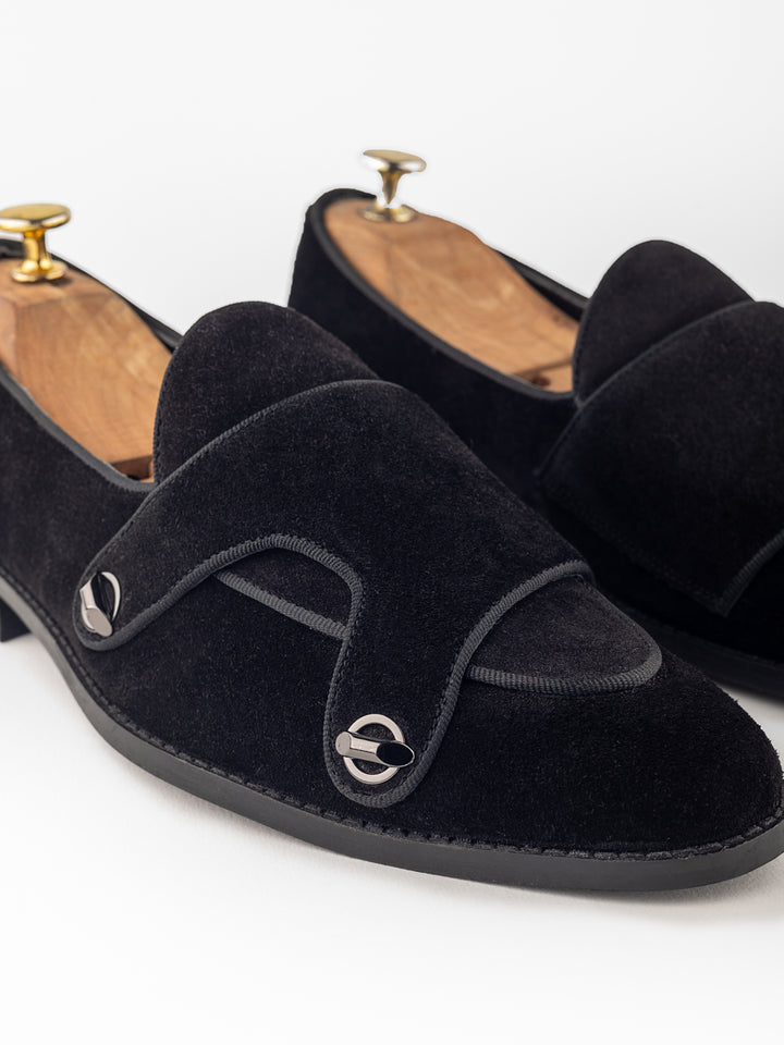 Sapphire Batwing Double Strap Monk Shoes For Men