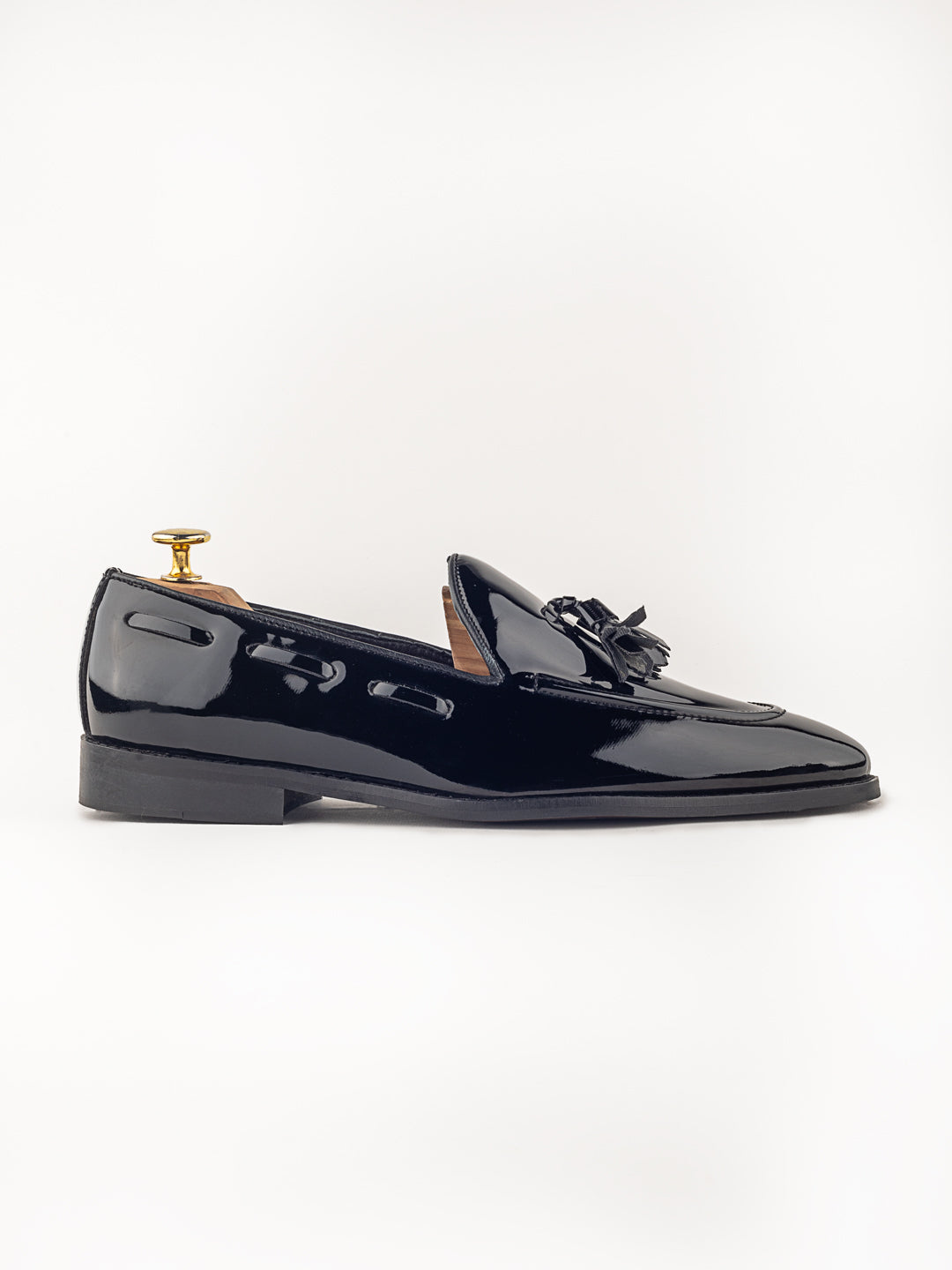 Philippe Nappa Cognac Coal Black Tassel Slipon Loafers For Men