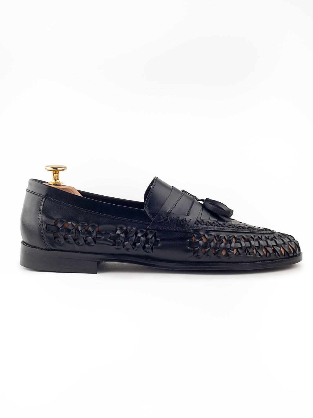 Mario Morato Hand Woven Coal Tassel Loafers For Men