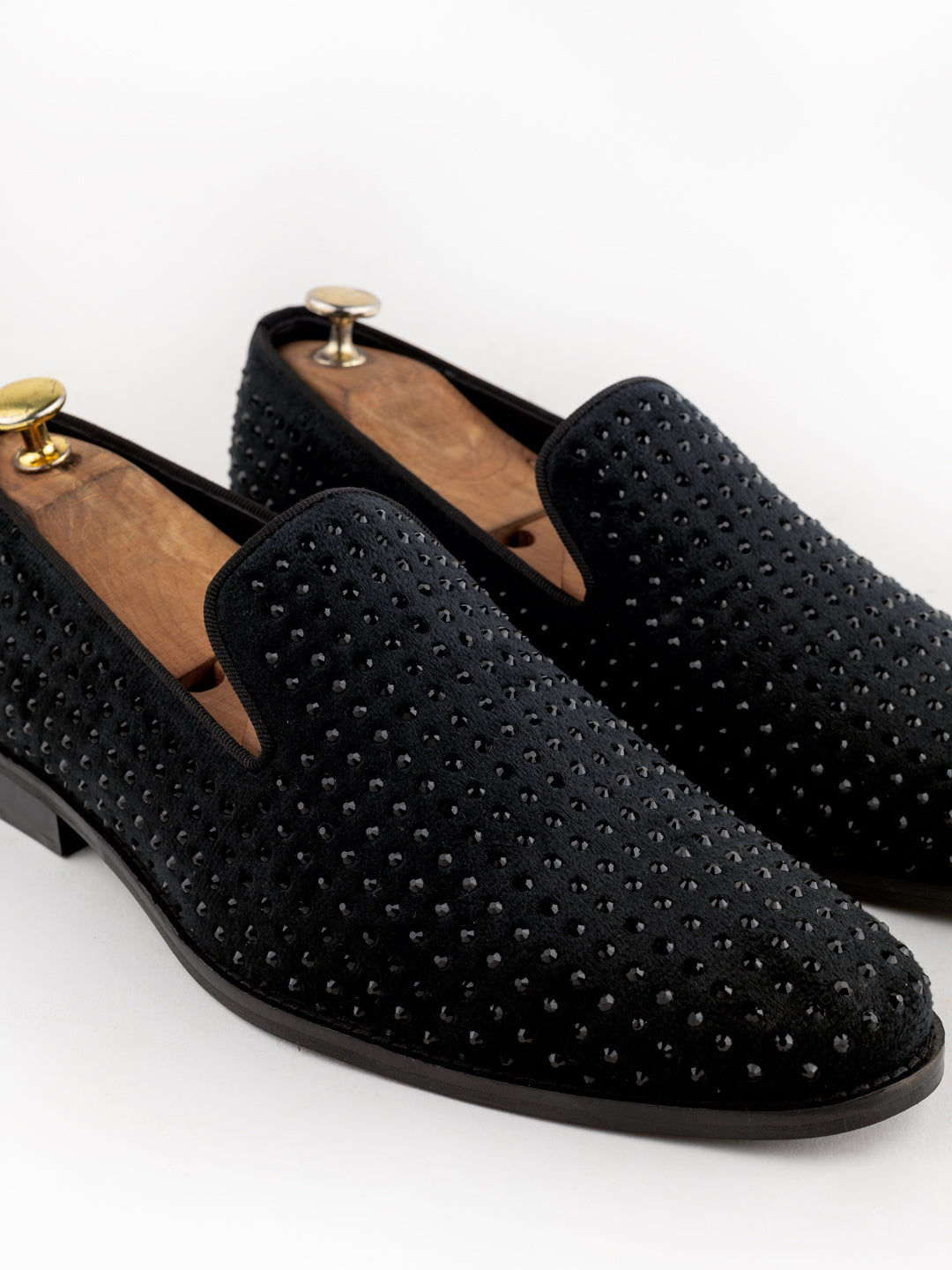 Dapper Diaz Black Diamond Studded loafer for men