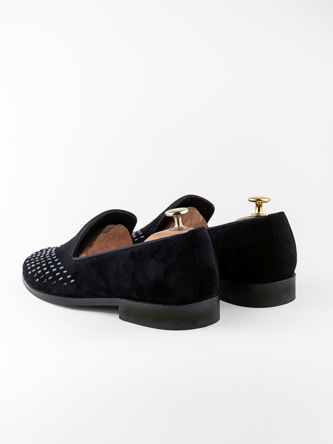 BERLUTI BLACK SIROSKI VELVET LOAFER