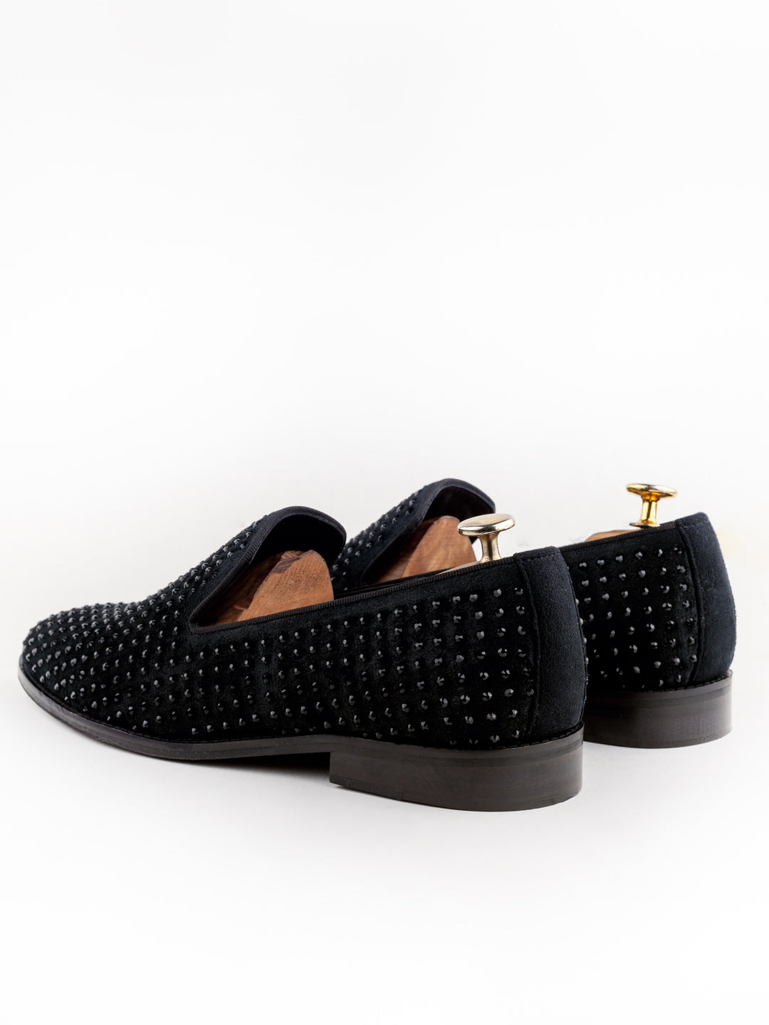 Dapper Diaz Black Diamond Studded loafer for men