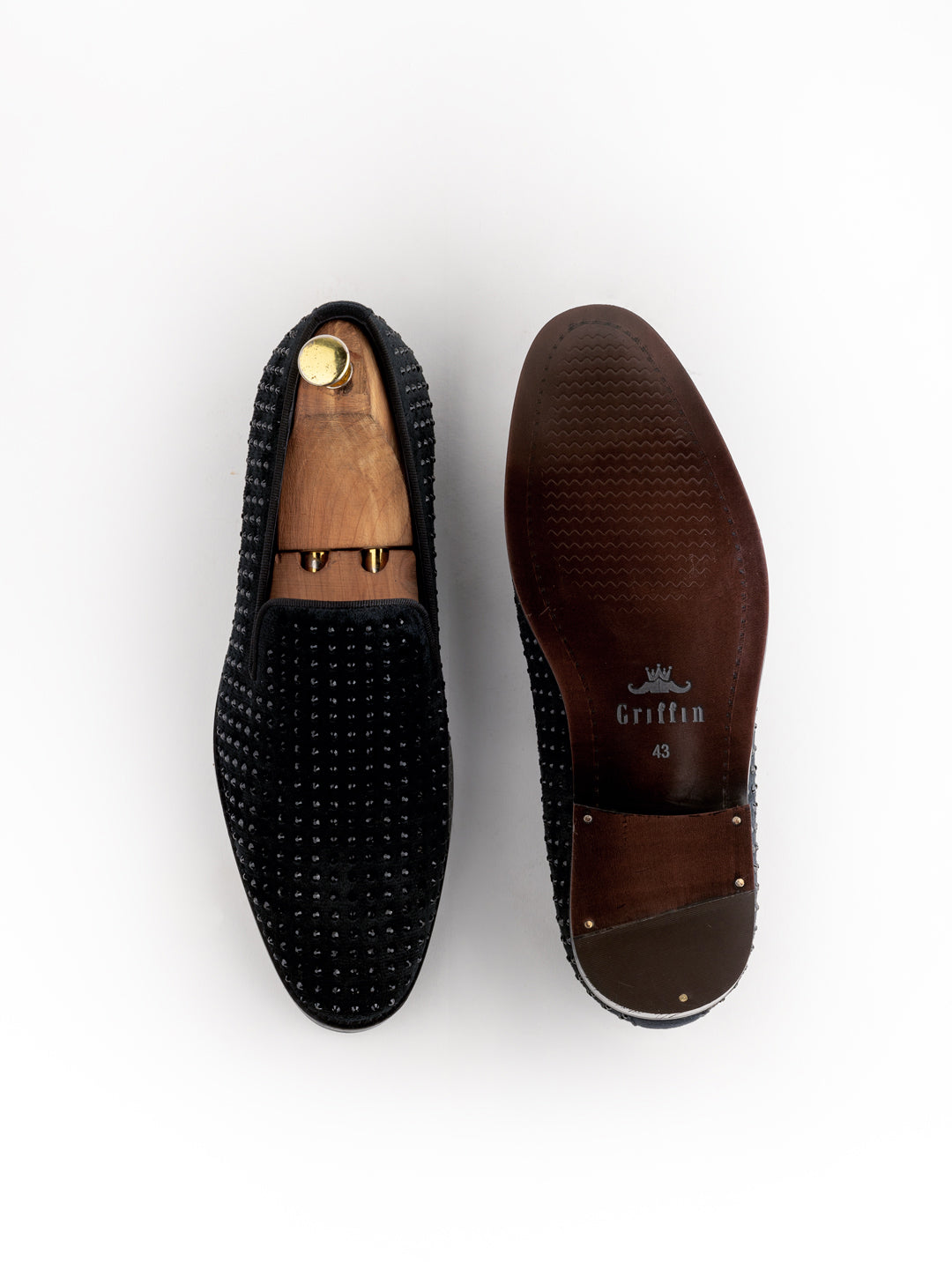 Dapper Diaz Black Diamond Studded loafer for men