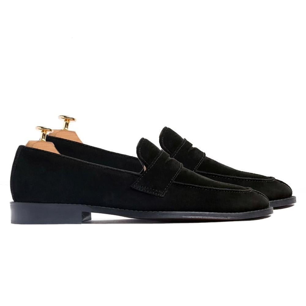 Marino Black Clean Slipon Loafers For Men