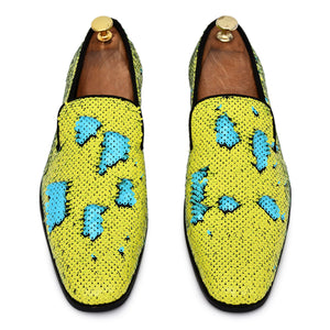 FLAMING NEON SEQUINS PARTY SLIP-ON